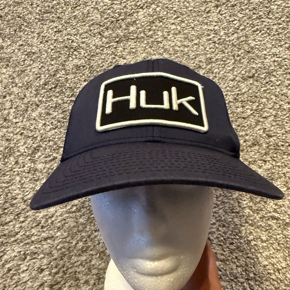 HUK Fishing Hat One Size‎ Mesh Back Snap Adjustable Blue - Picture 1 of 7